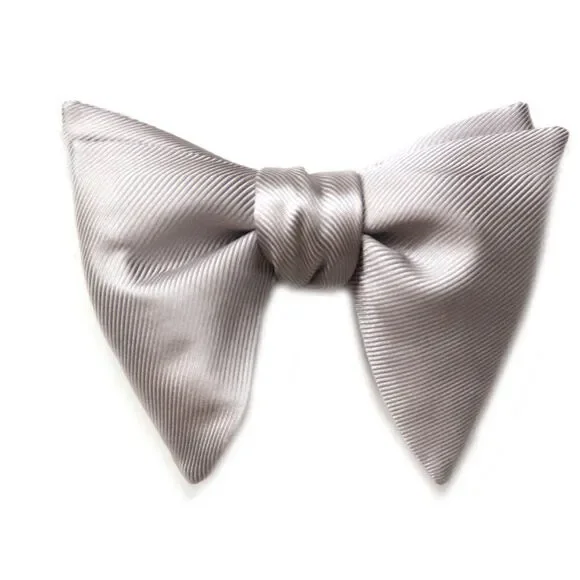 Men's Self‎ tied Bow Tie Big Butterfly Bow tie Light Grey